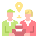food and restaurant,woman,pin,location,food delivery,delivery man ok 